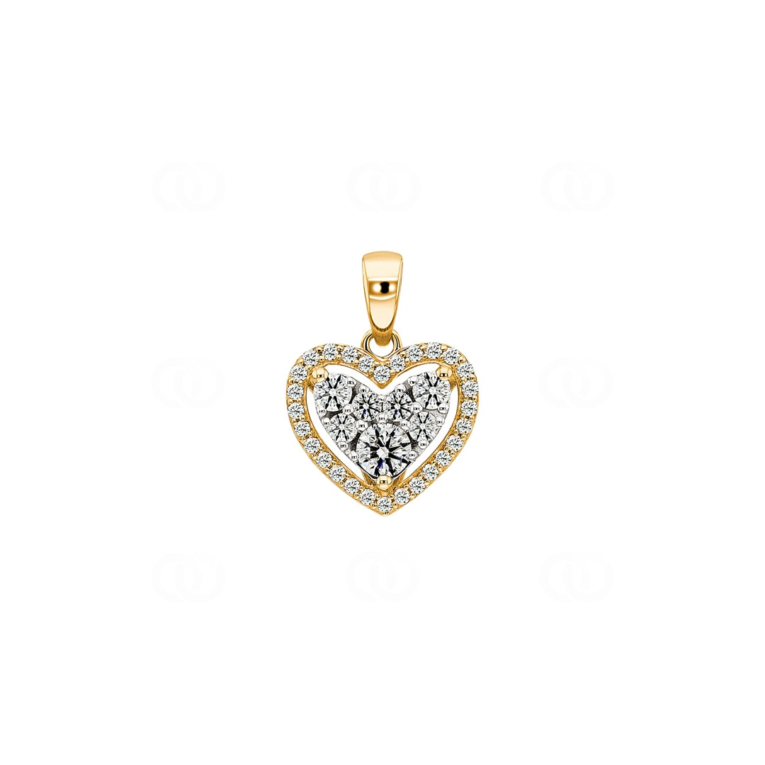 Anhänger 750/18 K Gelbgold Herz mit Diamanten 0.51 ct H/si
