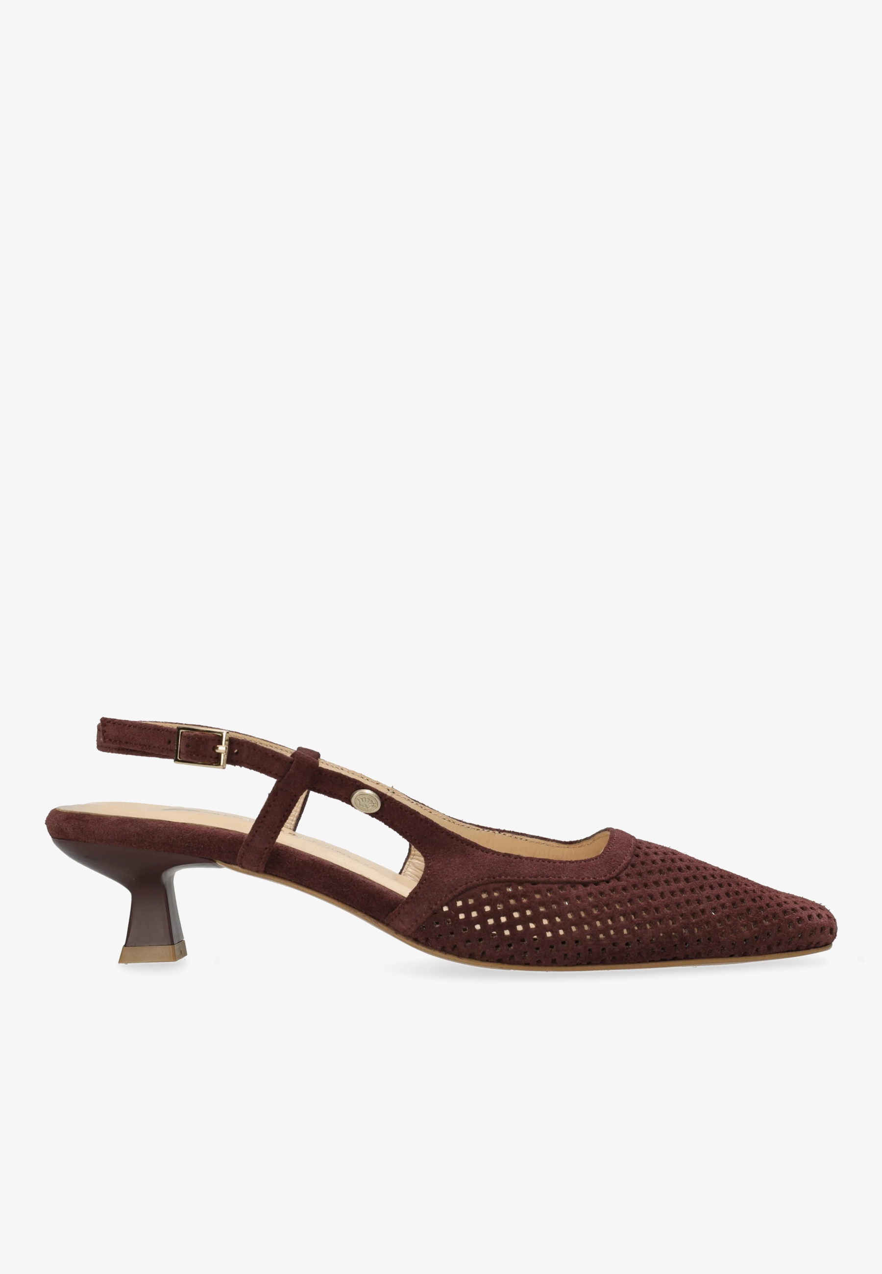 CARLY SLING Perfo suede Burgundy Red