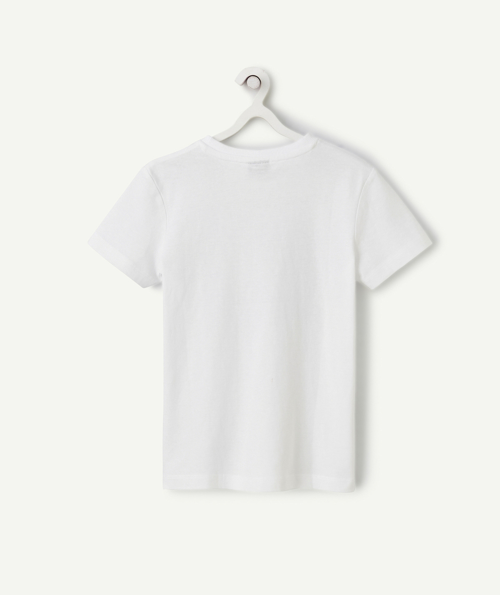 T-SHIRT MANCHES COURTES GARÇON 100% COTON BLANC THÈME SURF