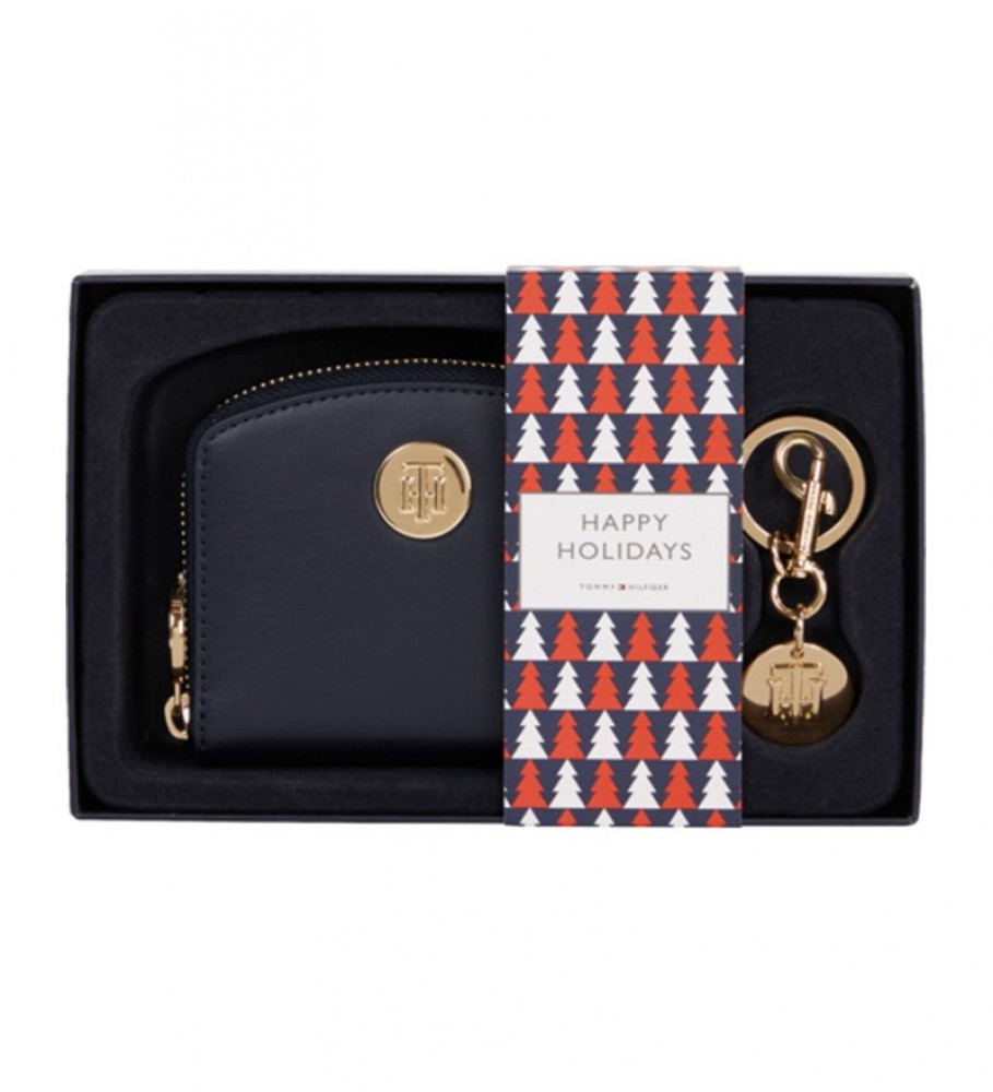 Carteira e chaveiro Tommy Hilfiger Monogram Navy
