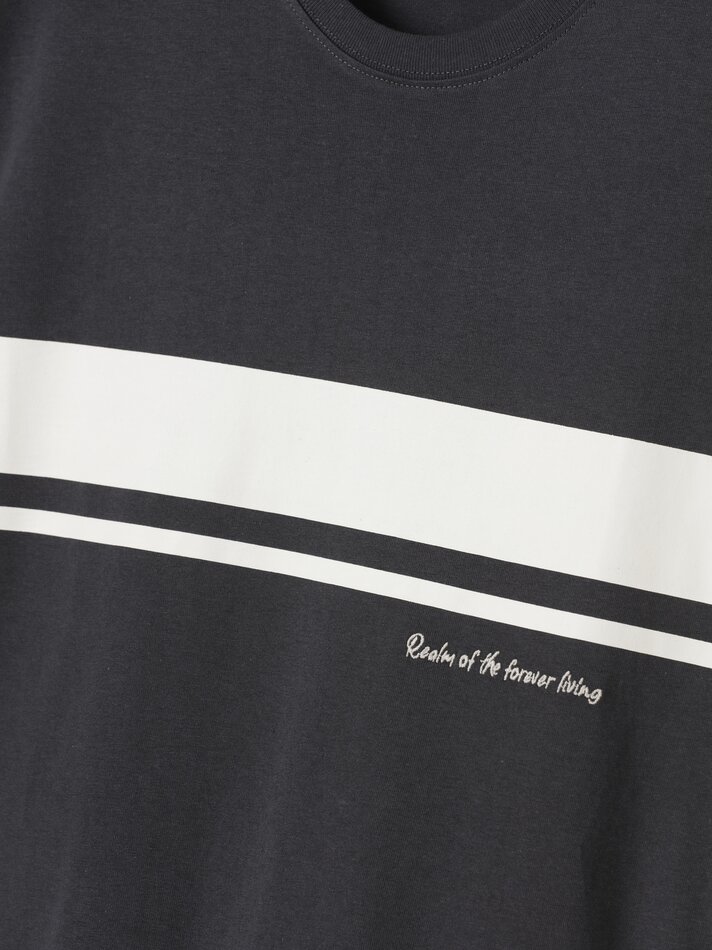 Camiseta estampada com bordado - Carbono