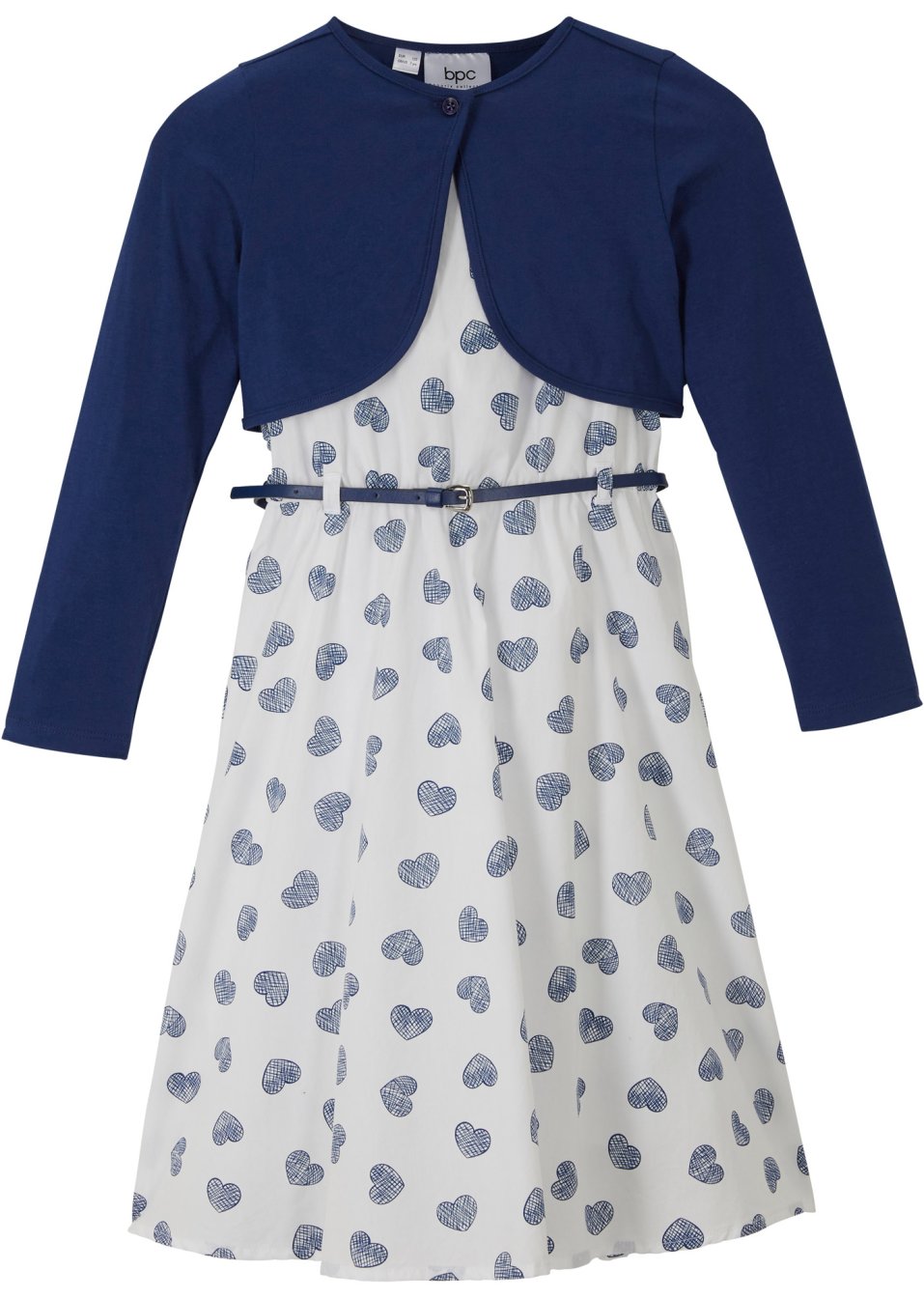 Robe fille, boléro, ceinture (Ens. 3 pces.)