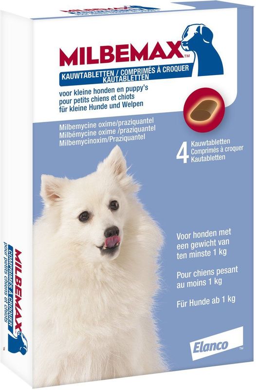 Milbemax Ontworming Kauwtabletten Hond 1 - 5 kg 4 tabletten
