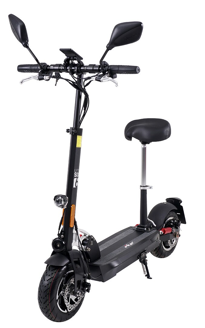 eFlux Lite Six E-Scooter 1000 Watt mit Straßenzulassung, 40 km/h, verstellbarer Sitz, Lithium-Akku