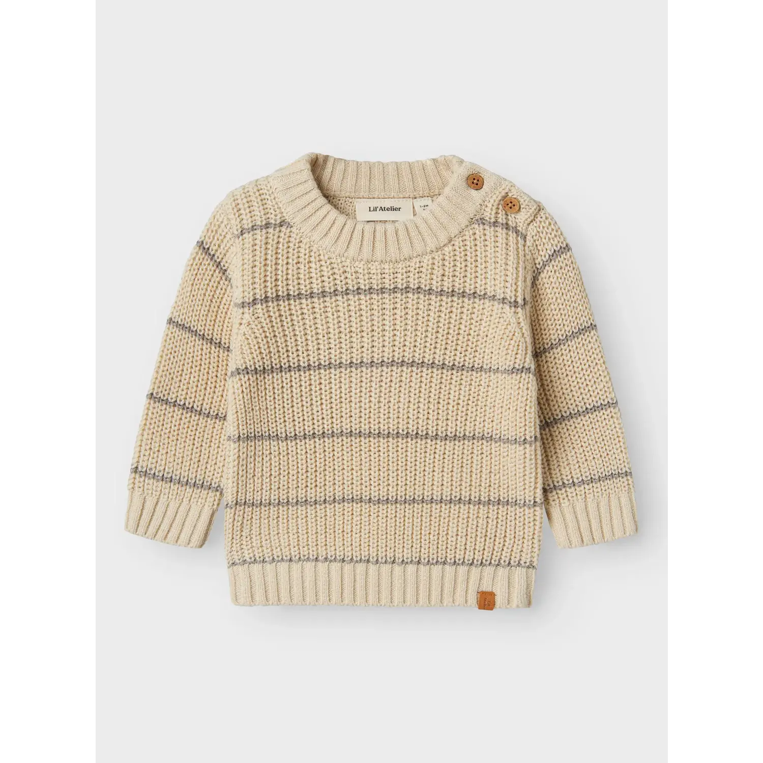 Lil ' Atelier | NBMEMLEN LS KNIT STRIPE LIL | Turtledove