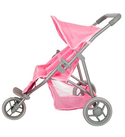 MaMaMeMo Puppe Tvillinge Klapvogn - Pink
