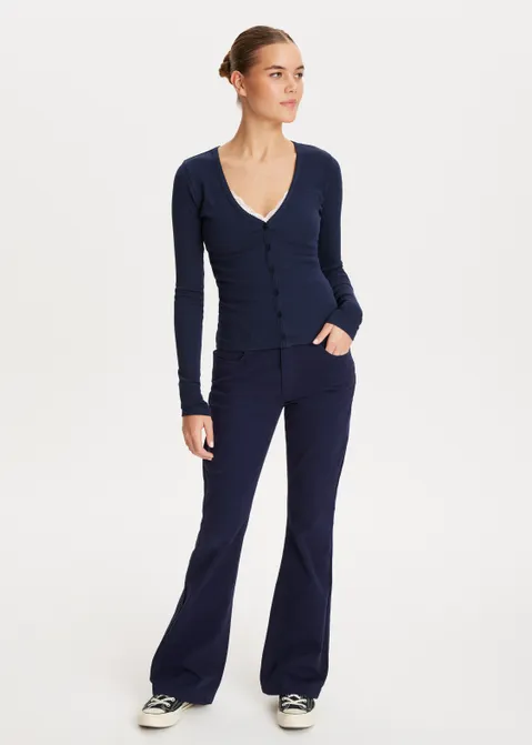 Flared broek twill blauw (BLW.D)