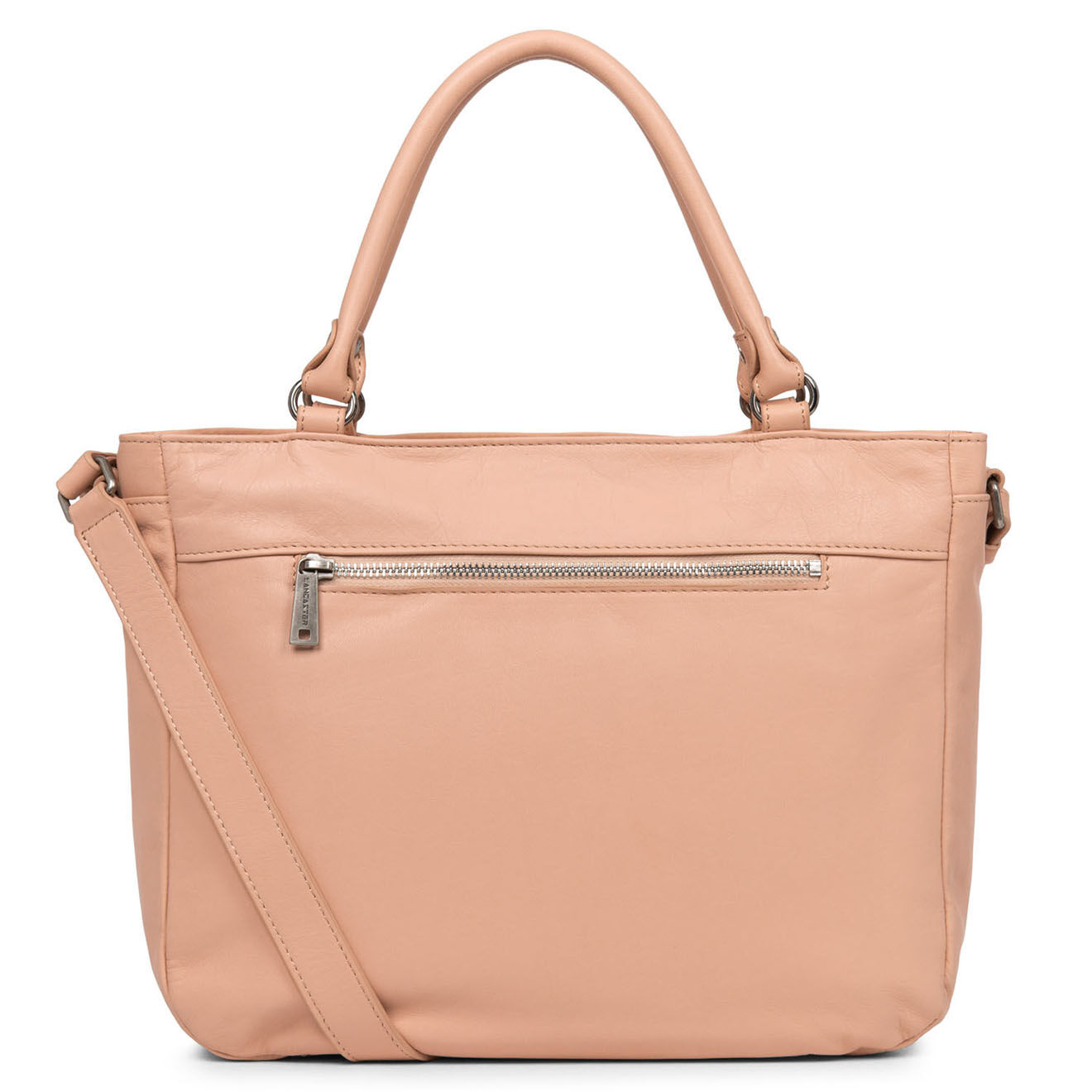 Lancaster Sac à main en Cuir Soft Vintage nude rose - 32x26x12 cm