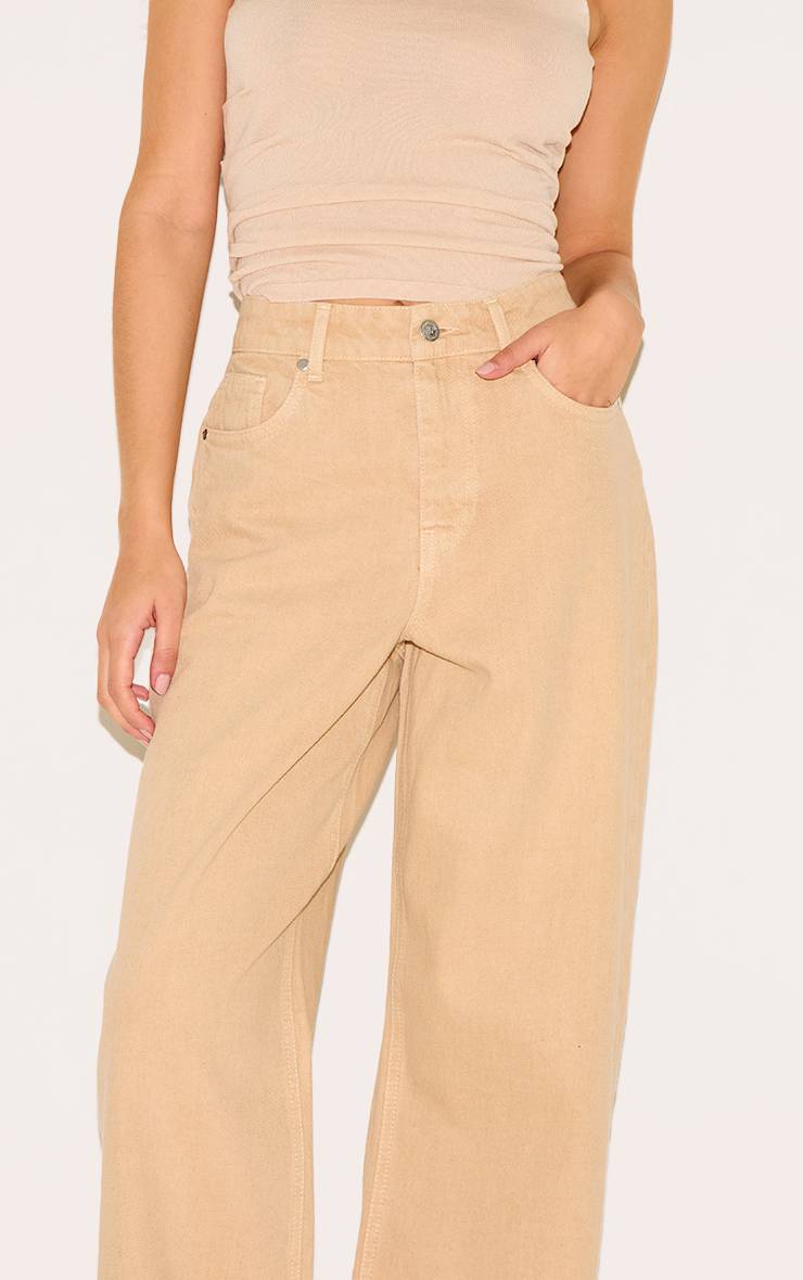 Taupe Jean À Ourlet Retroussé