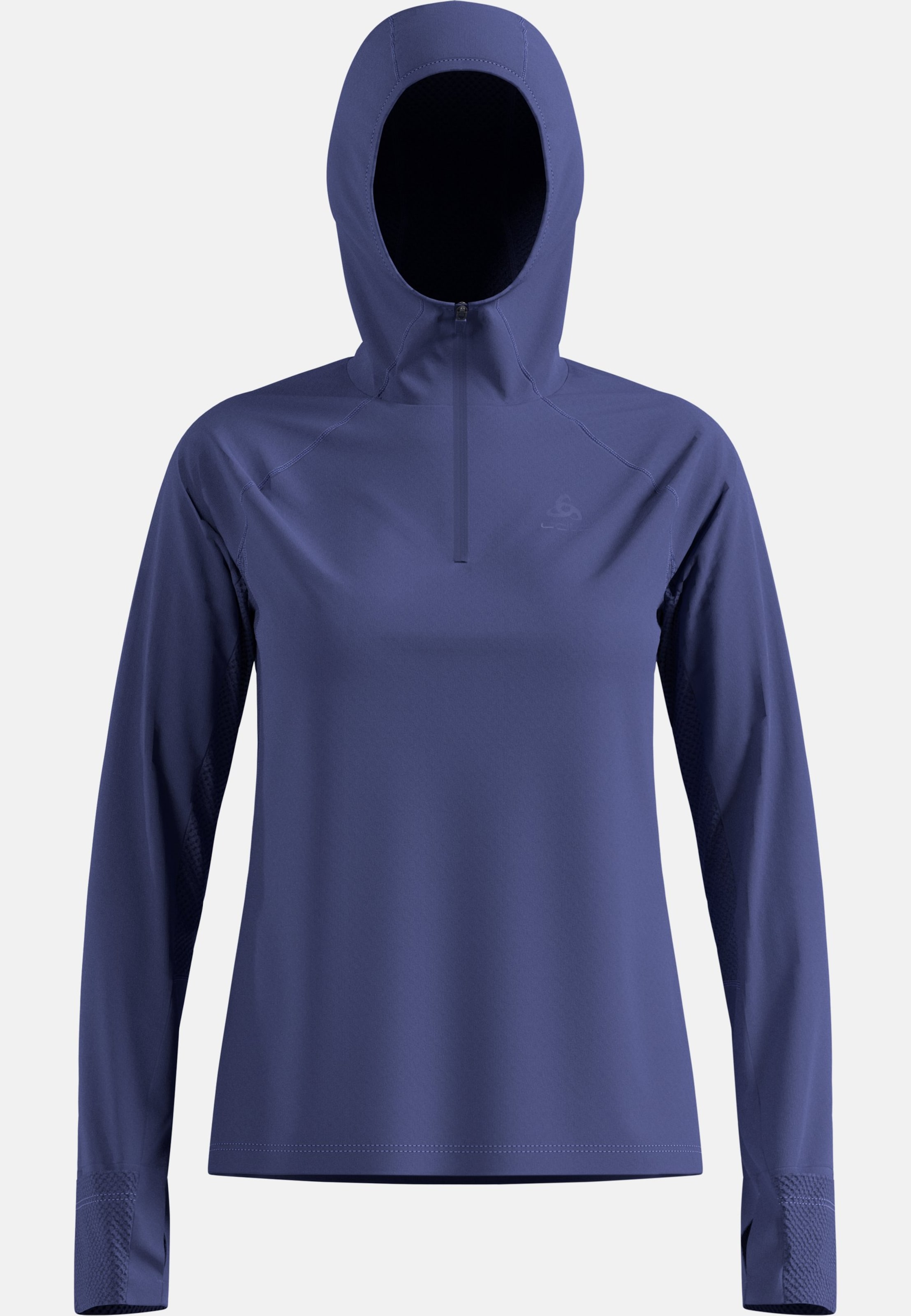 X-Alp Trailrunning-Shirt mit Halbreissverschluss und Kapuze in Skipper Blue