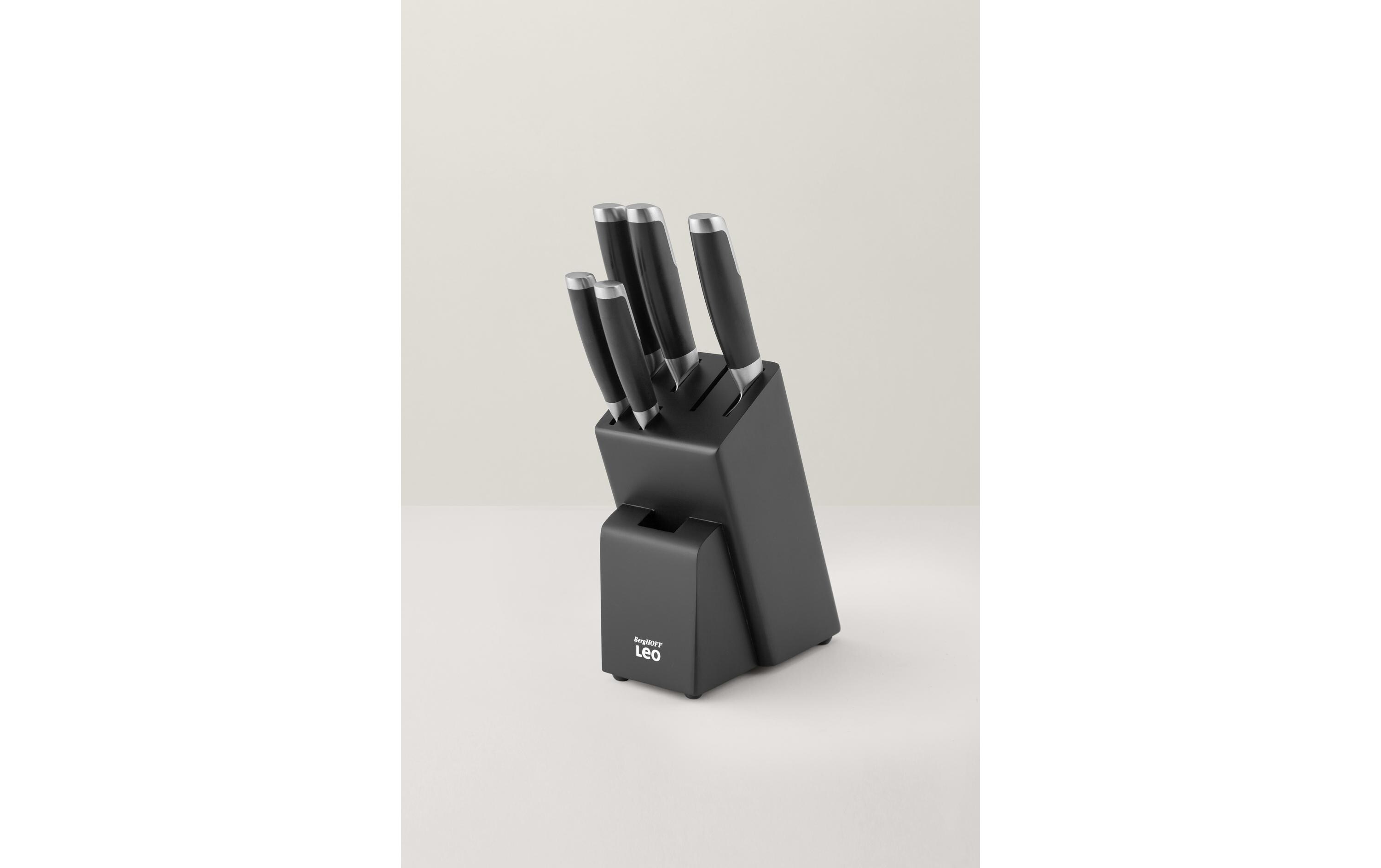 Messerblock-Set mit Messer Leo Graphite 6-teilig, Schwarz6-tlg, messerblock Graphite