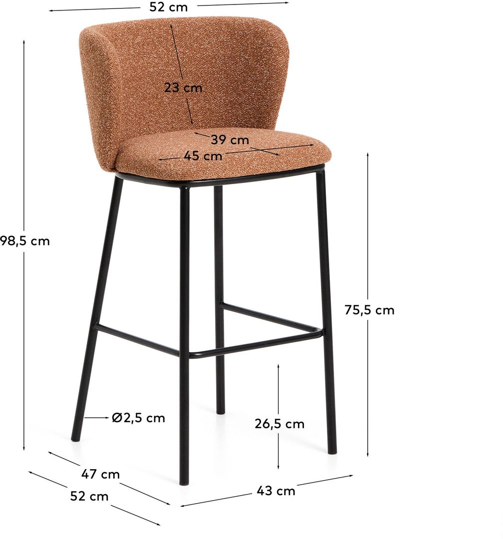 Kave Home   Ciselia Hoog Barstoel