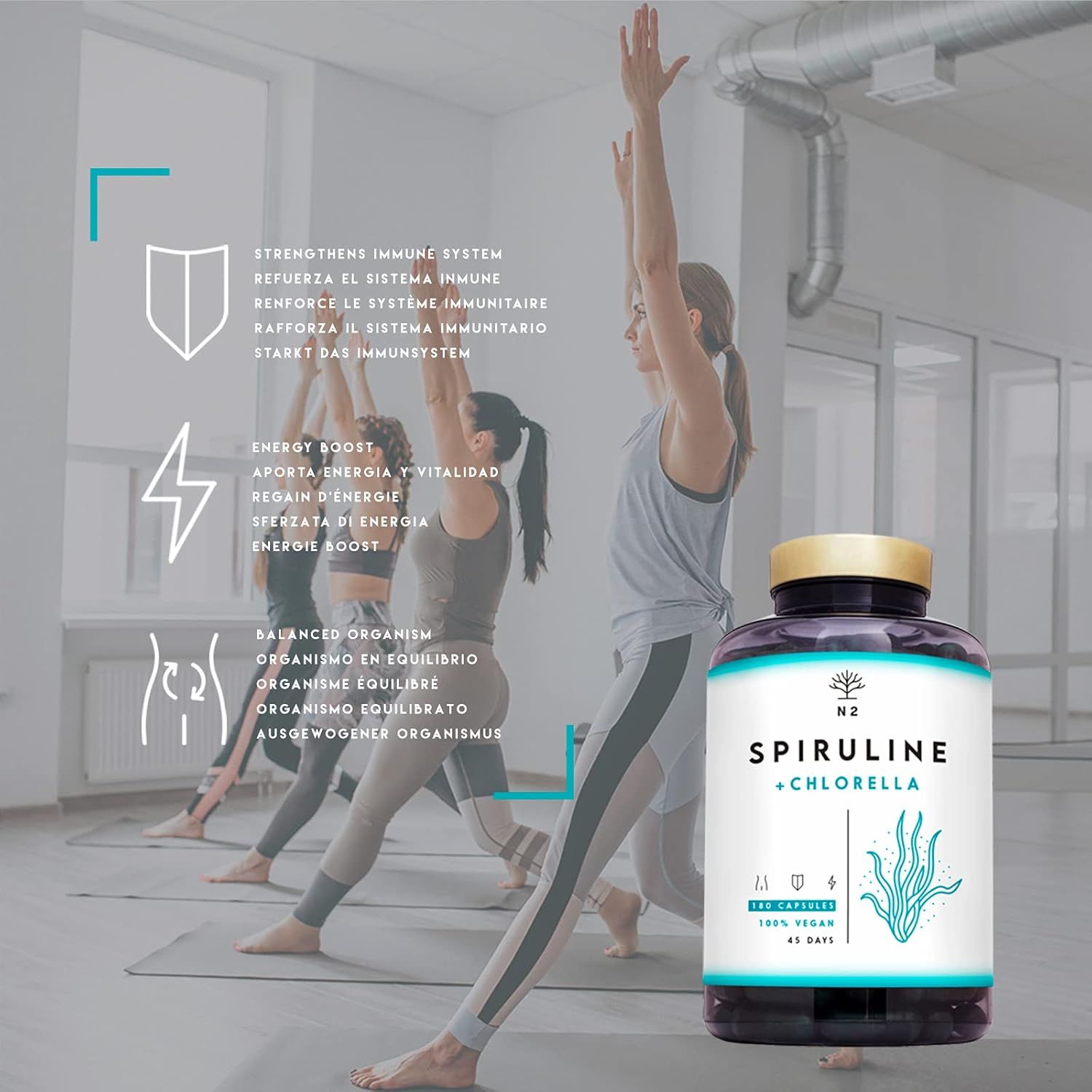 N2 Natural Nutrition Spirulina Chlorella Algen Kapseln