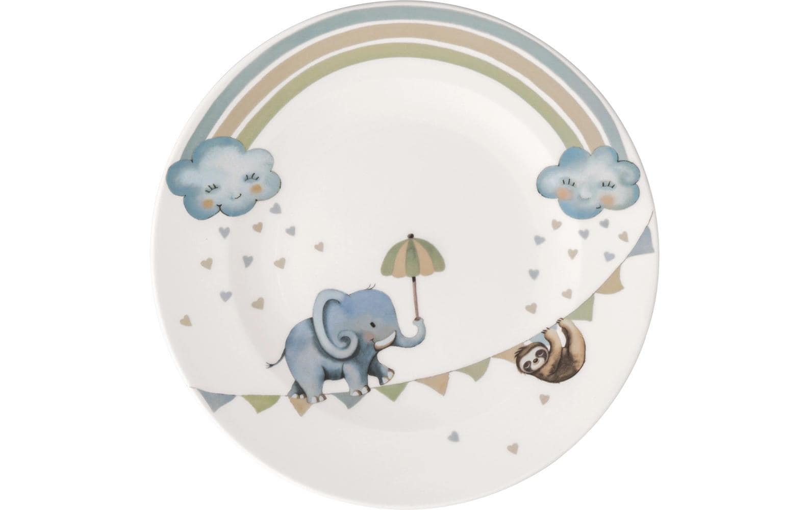 Kinderteller Walk Elephant 6 Stück, Hellblau<br>Teller für Kinder