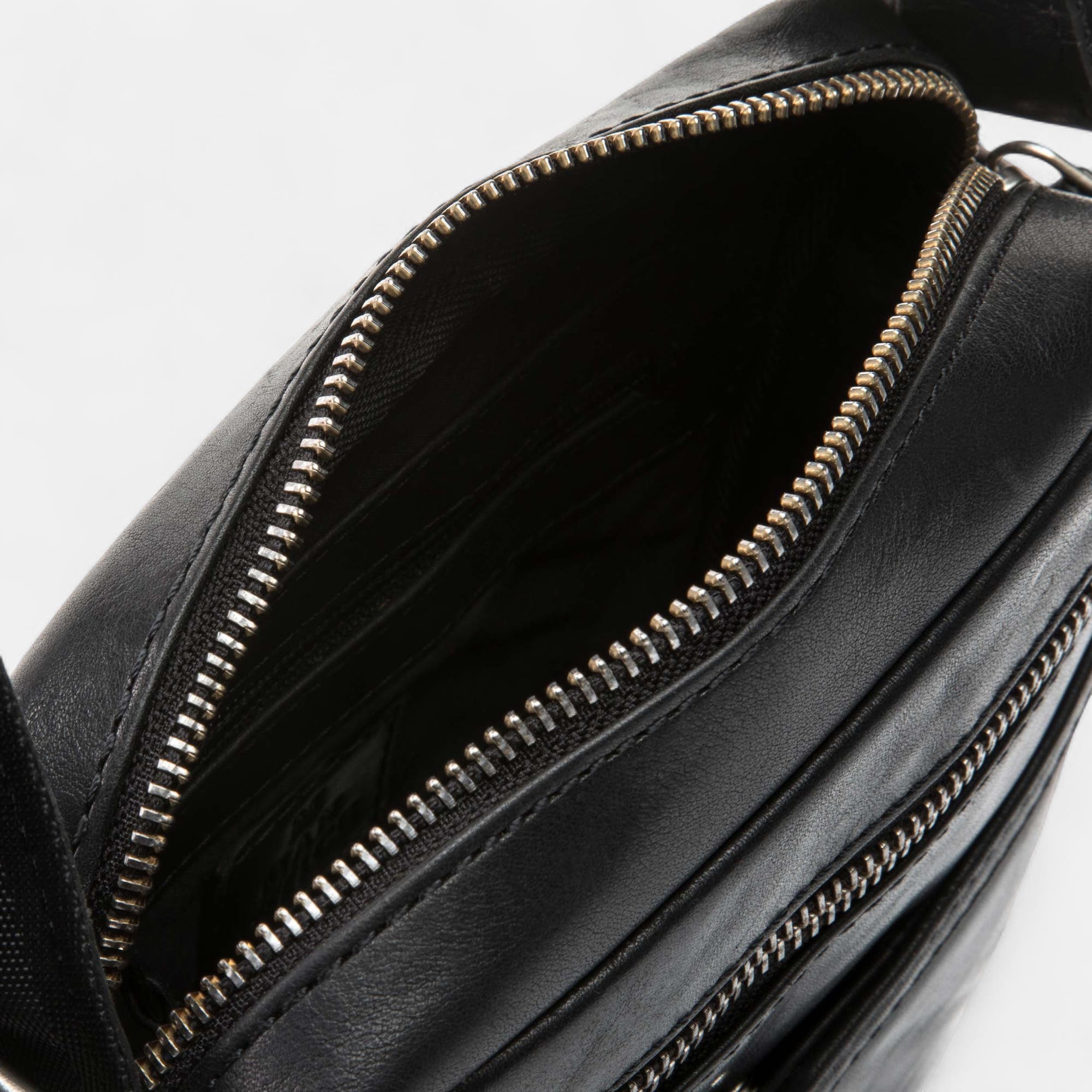 Sac homme en cuir noir