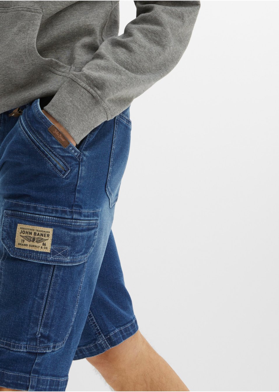 Bermuda en jean extensible, Regular Fit