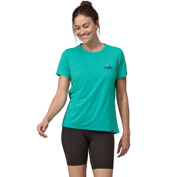 T-shirt randonnée PATAGONIA W'S CAP COOL DAILY GRAPHIC SHIRT '73 SKYLINE: SUBTIDAL BLUE X-DYE