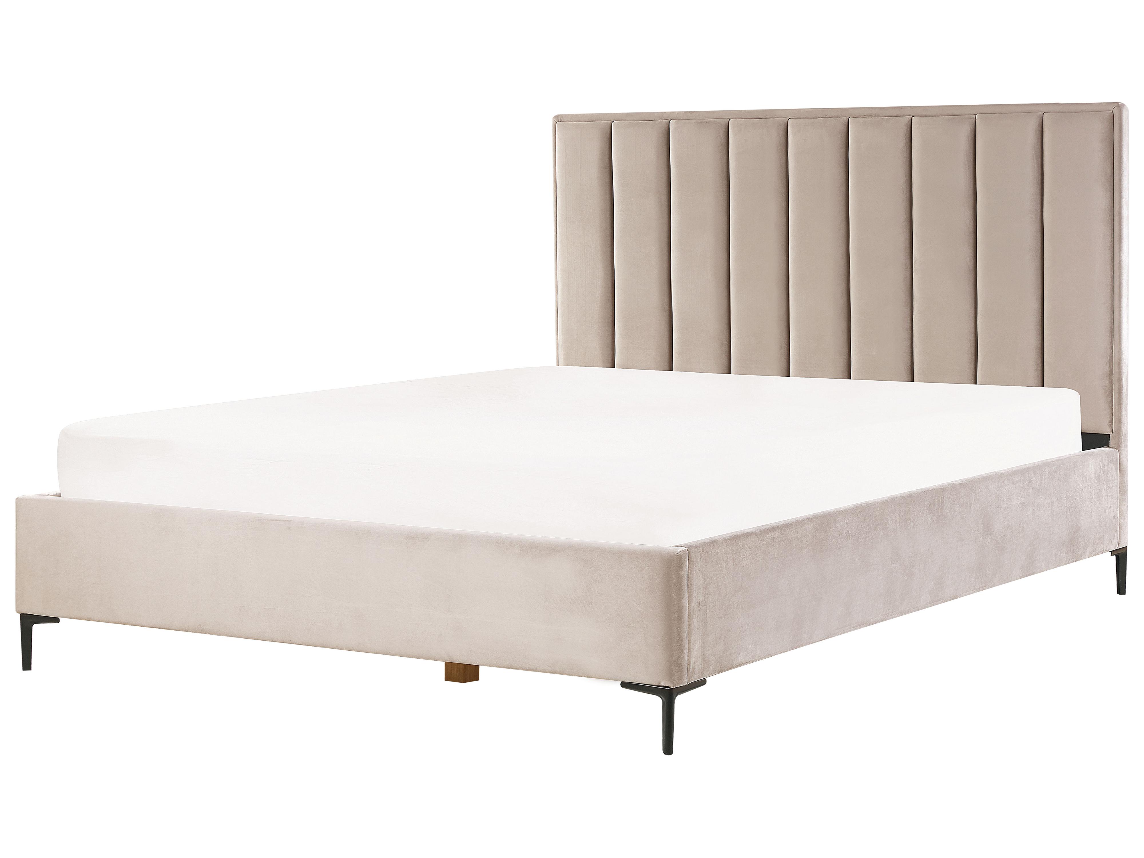Bed met opbergruimte Fluweel SEZANNE 180 x 200 cm Taupe
