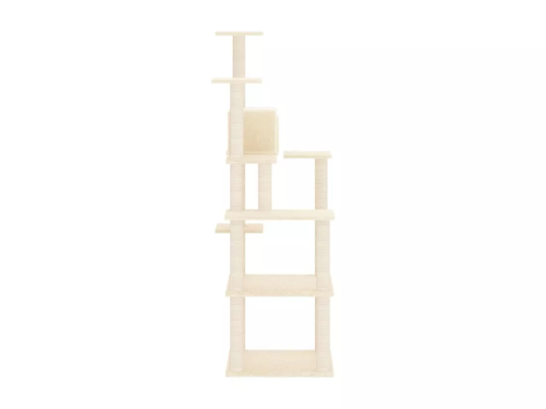 Arbre à chat avec griffoirs en sisal Crème 153 cm