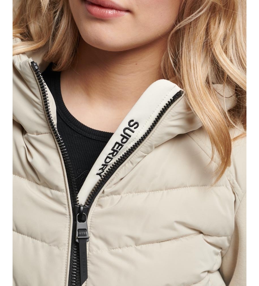 Jaqueta acolchoada híbrida Superdry bege