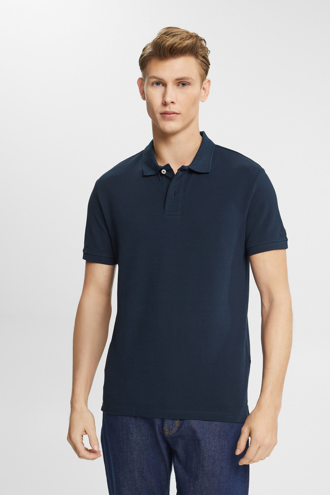 Polo básico piqué algodón - Azul marino