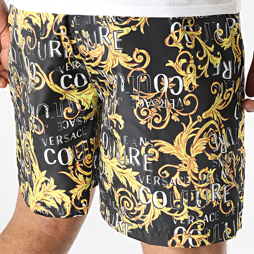 Short Jogging Print Logo Couture 74GADD18 Noir Renaissance
