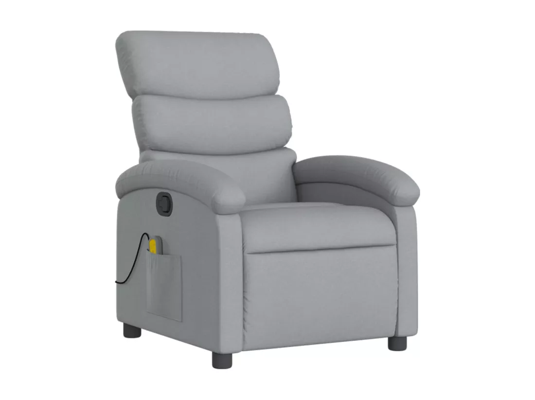 Fauteuil massant inclinable Gris clair Tissu