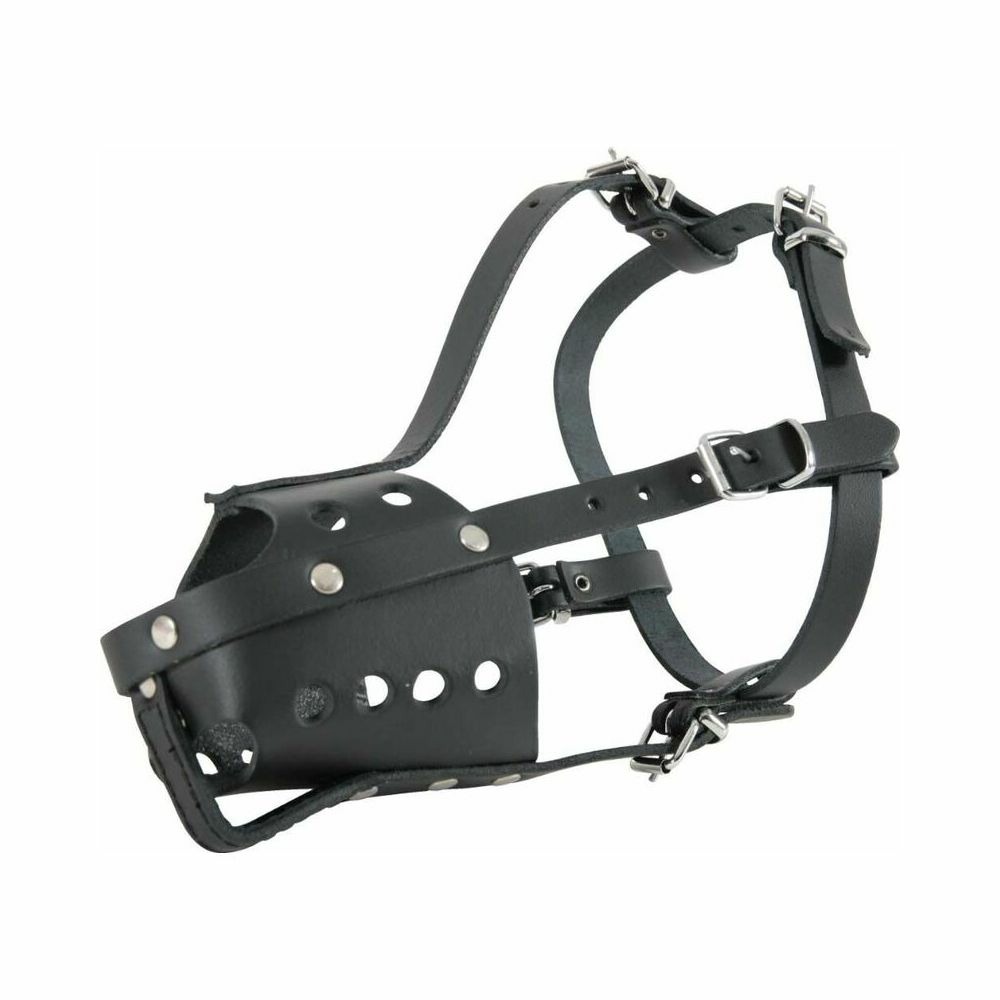 Muselière en cuir pour chien type police noire taille 5