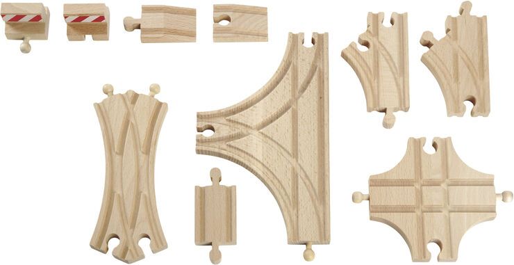 Brio Skinnesæt 11 dele m kryds Beige