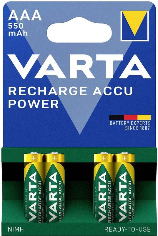 Batterijen AAA 4 Stuks Varta Oplaadbaar