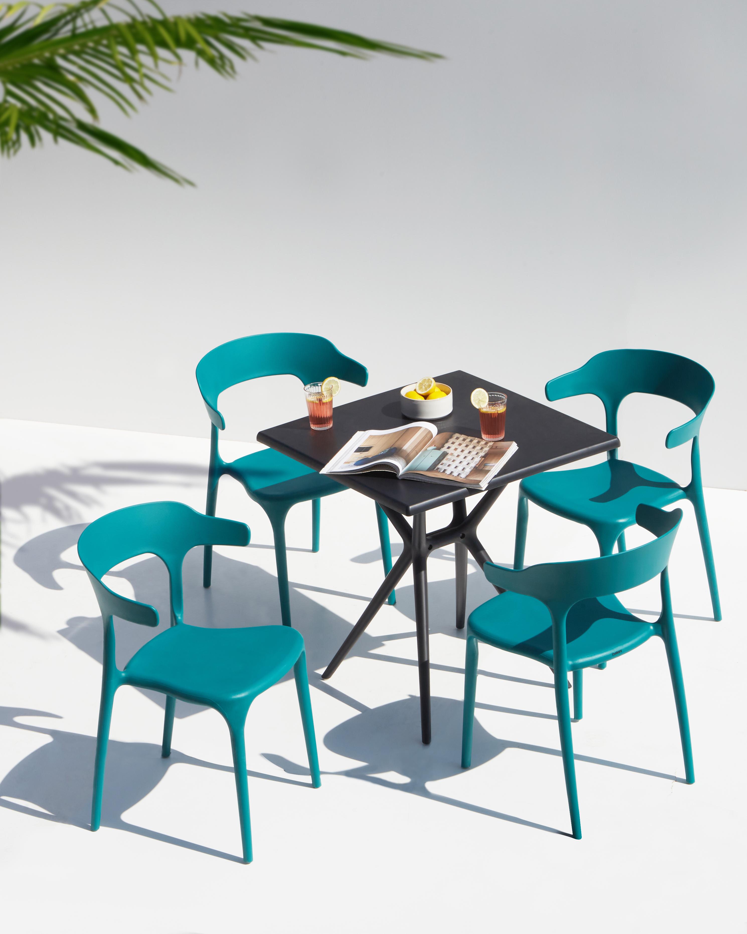 Set van 4 tuinstoelen GUBBIO Groenblauw