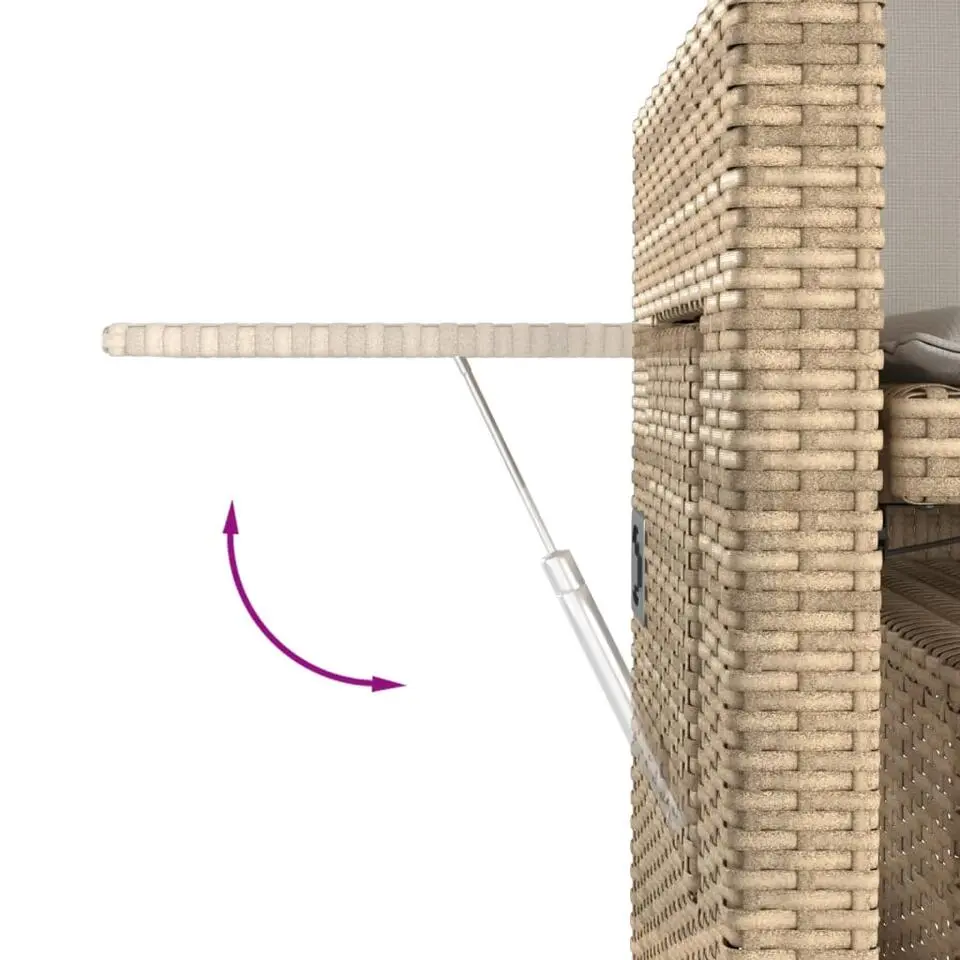 vidaXL - Tuinbank - Beige - Poly rattan