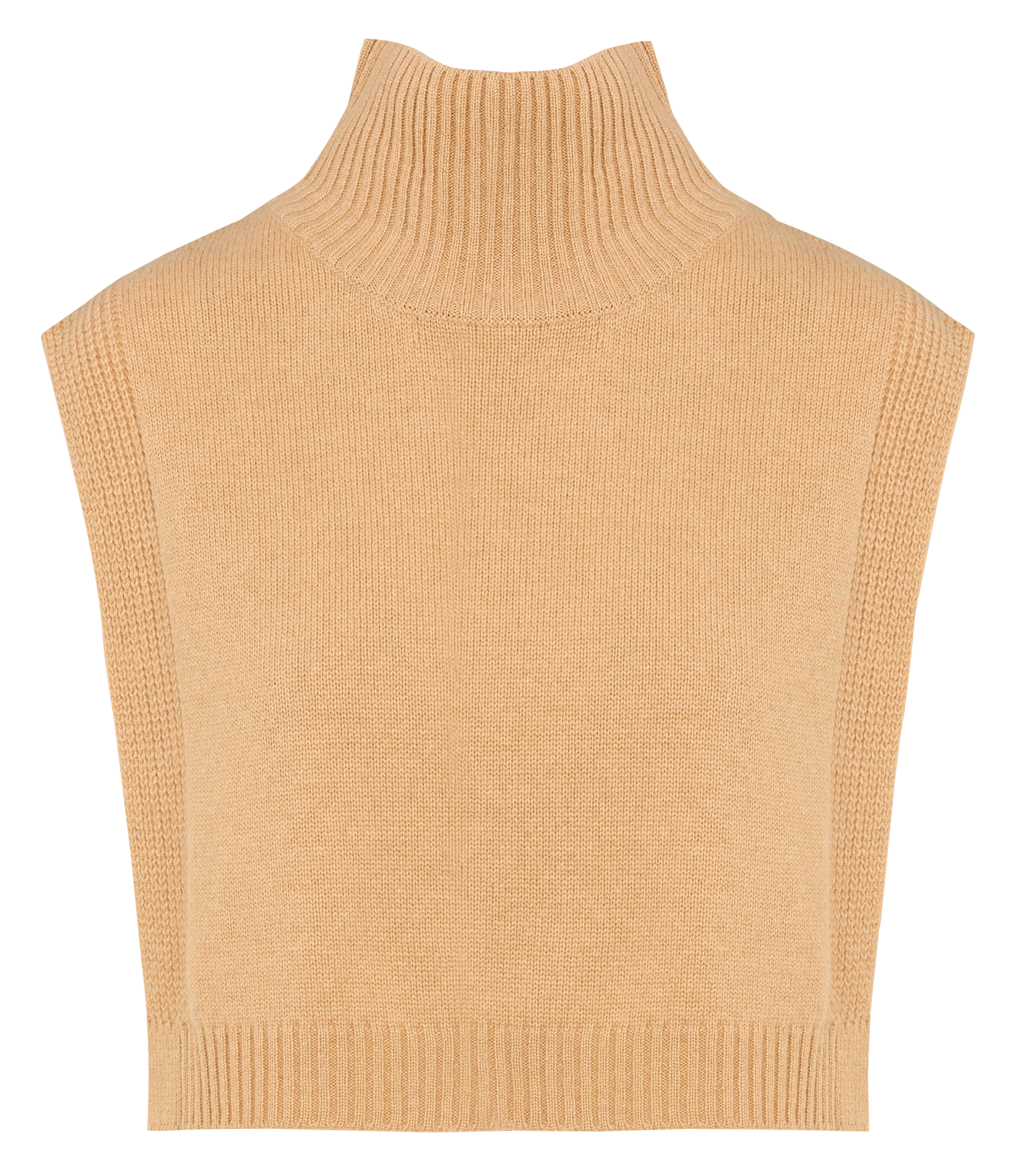 YSEE - Poncho col montant en laine mélangée | Marron