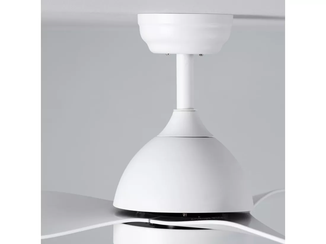 Ventilateur de Plafond Silencieux Woolworth Blanc 127cm Moteur DC Télécommande Sans lumière
