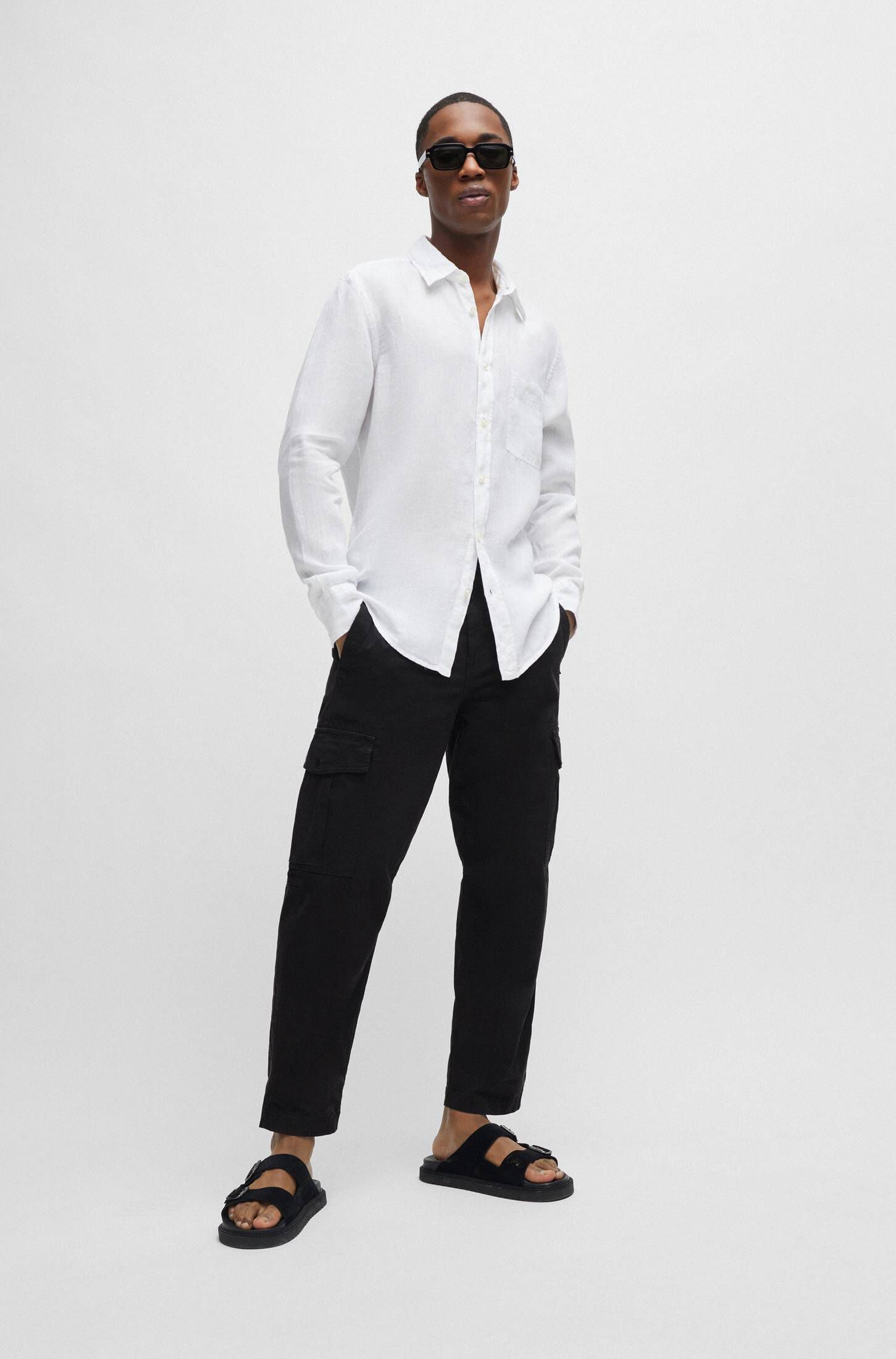BOSS| Herren Leinenhemd RELEGANT_6 Regular Fit