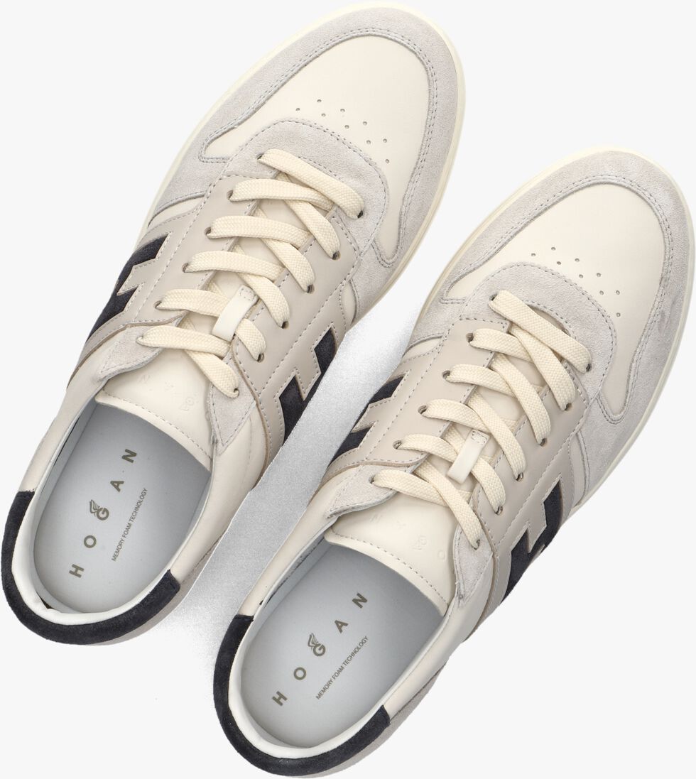 beige hogan lage sneakers h668 allacciato h banda