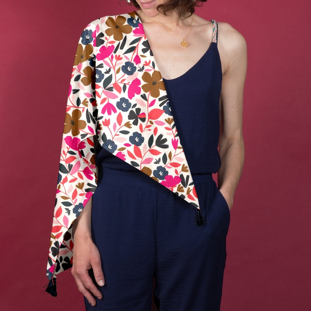 Foulard Pompon Champ Floral