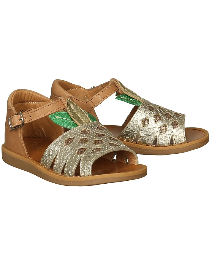 Leder-Sandalen POPPY – ANANAS in bunt