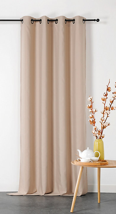 Rideau en polyester Linder L.135 x H.240 cm beige