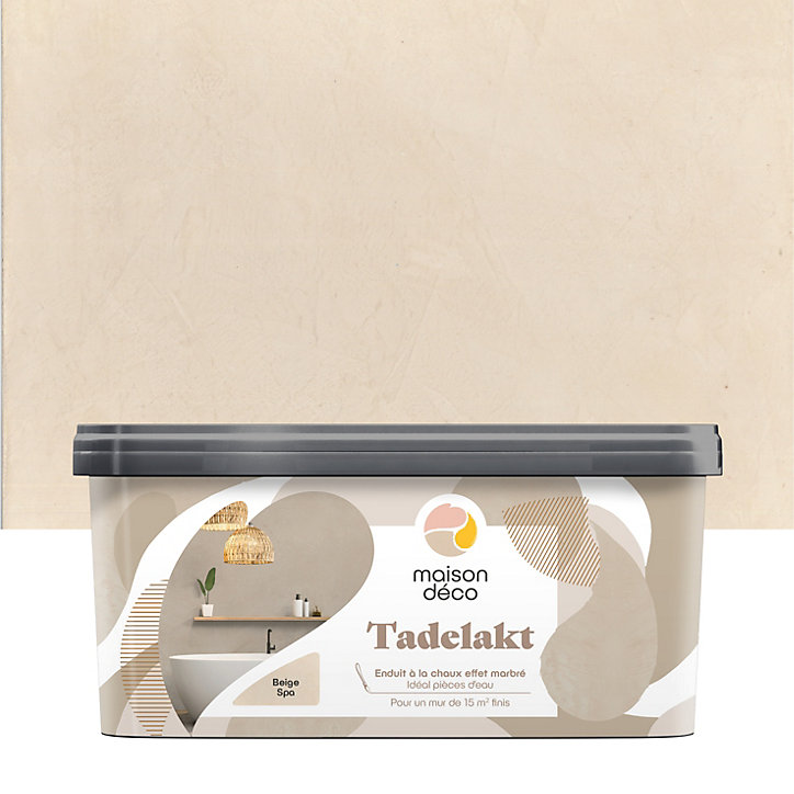 Enduit à la chaux effet marbré Maison Déco Tadelakt beige spa 5L