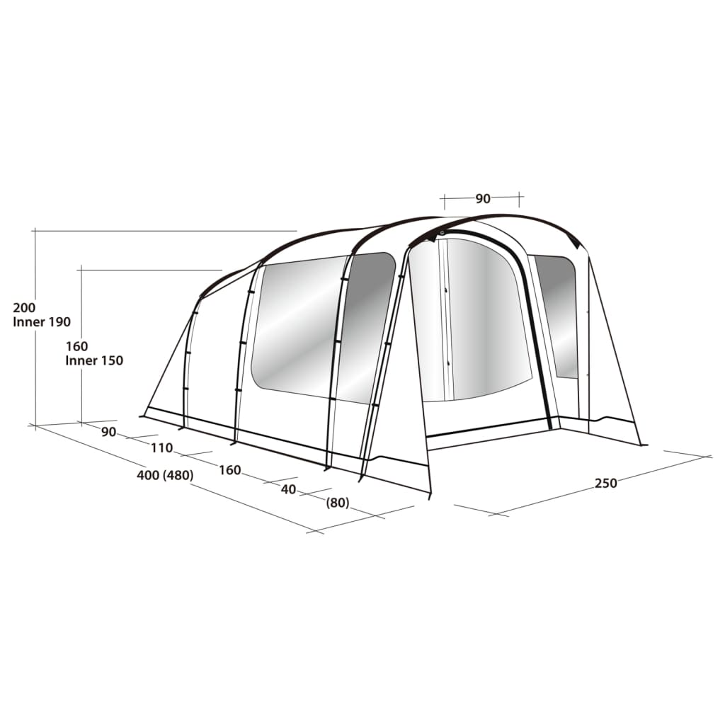 Tenda de acampamento Outwell 480 x 250 x 200 cm