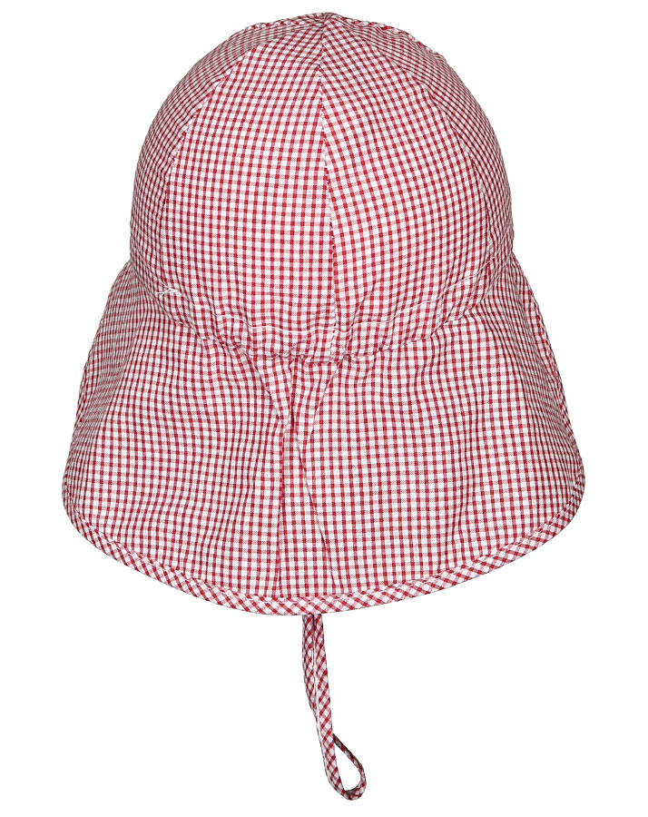 Schirmmütze BASIC mit Nackenschutz kariert in rot/weiß