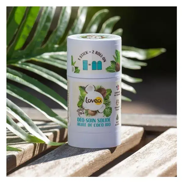 Lovea - Desodorante Sólido - Óleo de Coco Orgânico - 24 horas de eficácia 50g