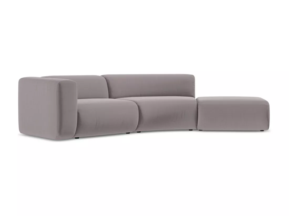 Canapé modulable 4 places droit en velours - lavande - EKAHI