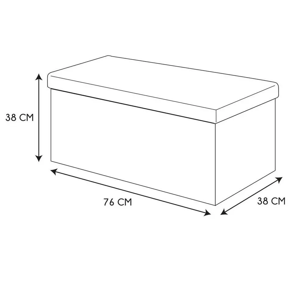 Home Deco Poefje - opbergbox - donkerbruin/zwart - 76 x 38 cm