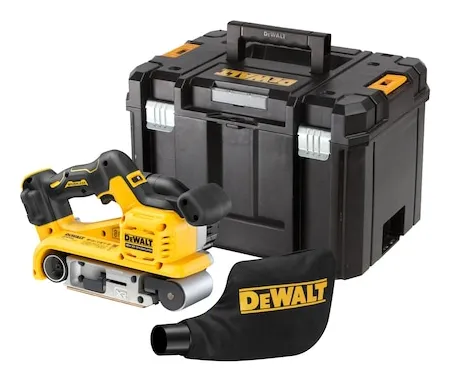 DeWALT DCW220NT-XJ, Bånd slibemaskine, Detaljer, Sort, Gul, Børstefri, 3,6 dB, 1,5 m/s²