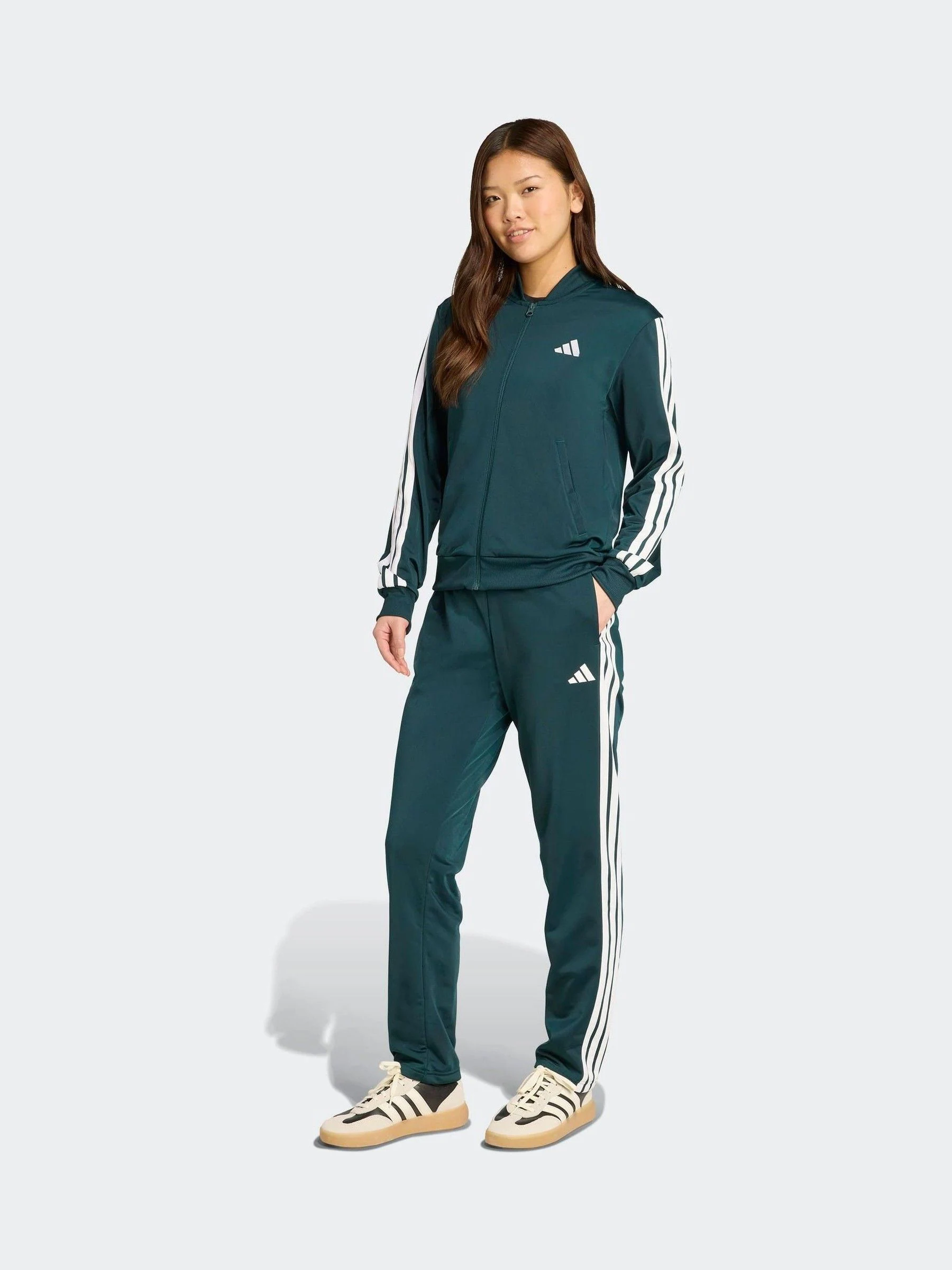 Groen - adidas Essentials trainingspak met 3 strepen