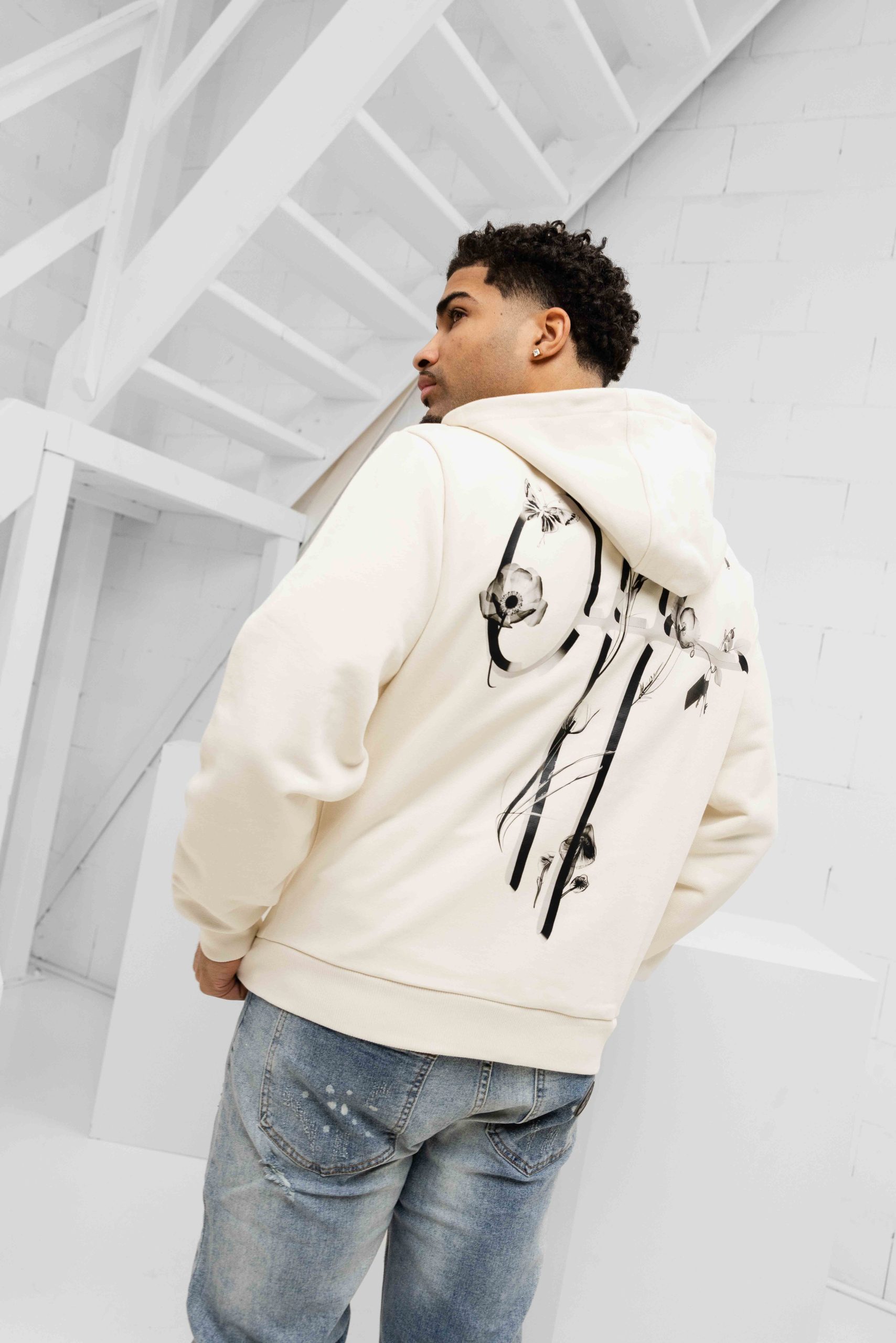 Off The Pitch Phantom Zip Hoodie Heren Gebroken Wit