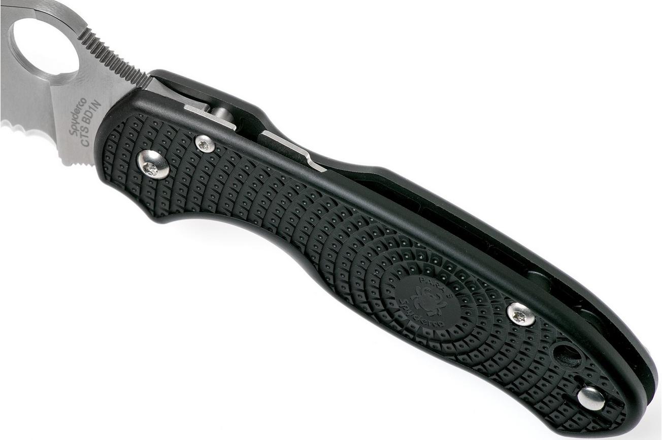 Spyderco Para 3 Lightweight C223PBK serrated FRN CTS-BD1N zakmes