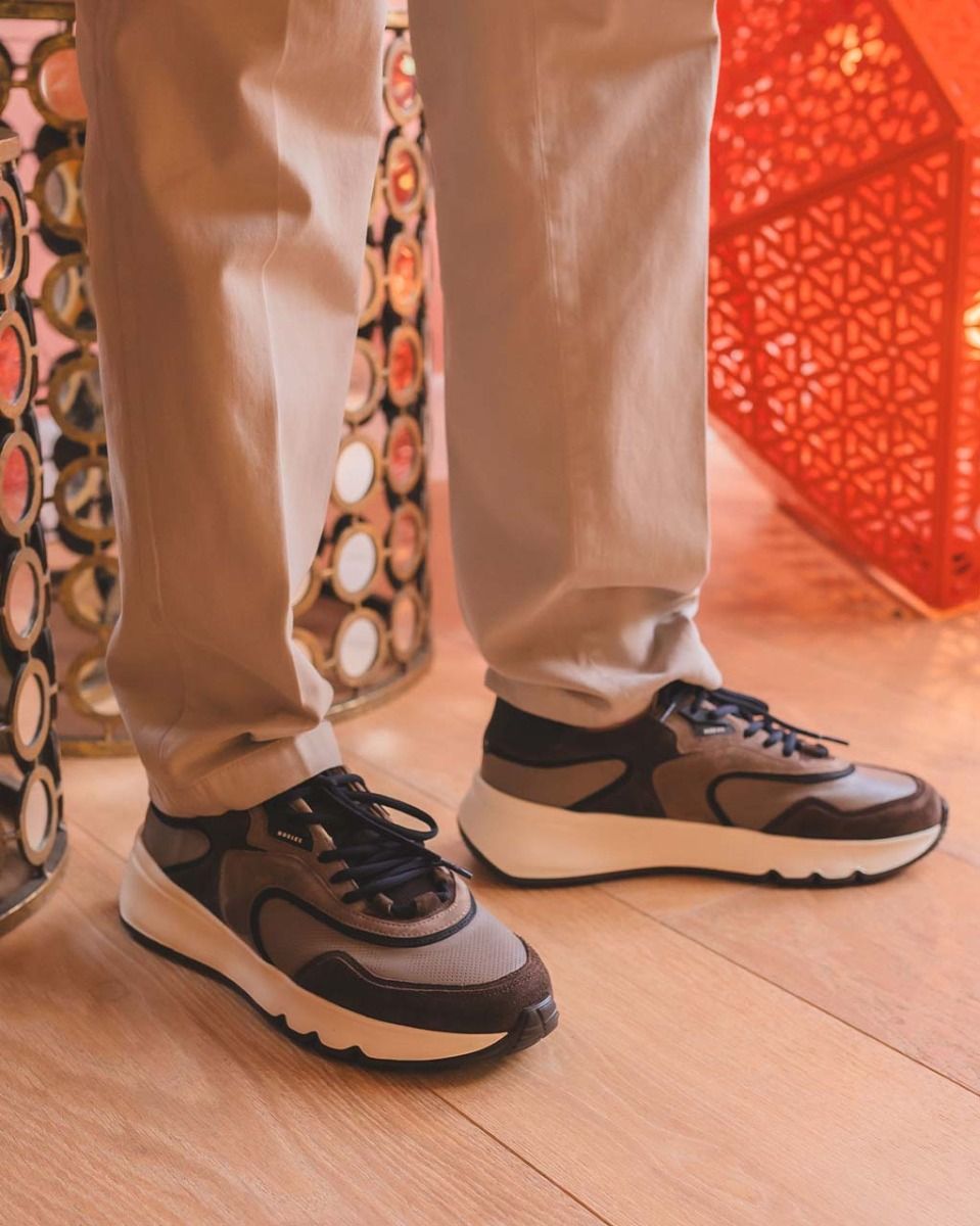 Nubikk Luca Noa Taupe/Donkerbruin Herensneakers